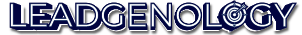 Retina version of the leadgenology logo with a deep blue outline